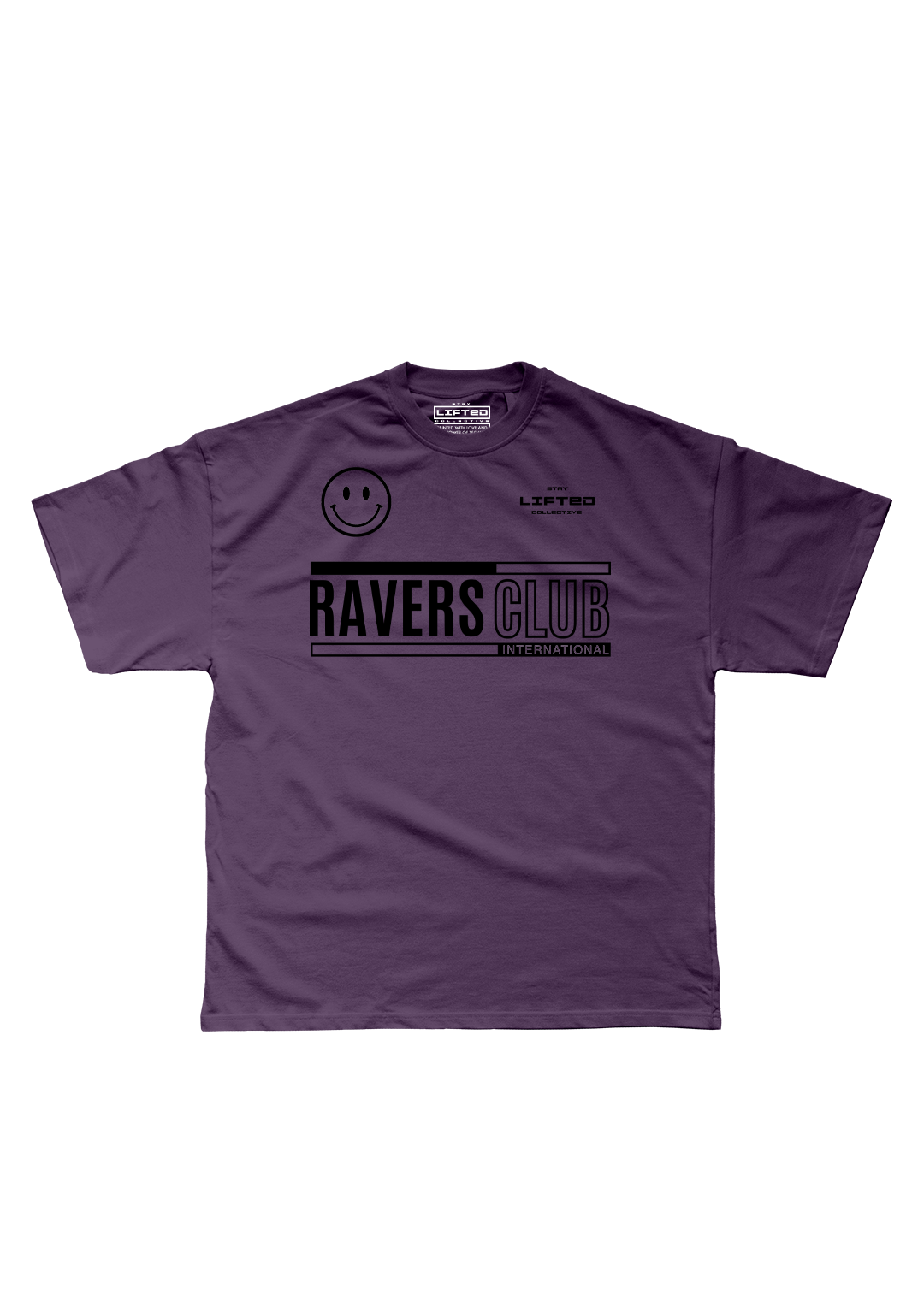 RAVERS CLUB DARK PURPLE OVERSIZED TEE