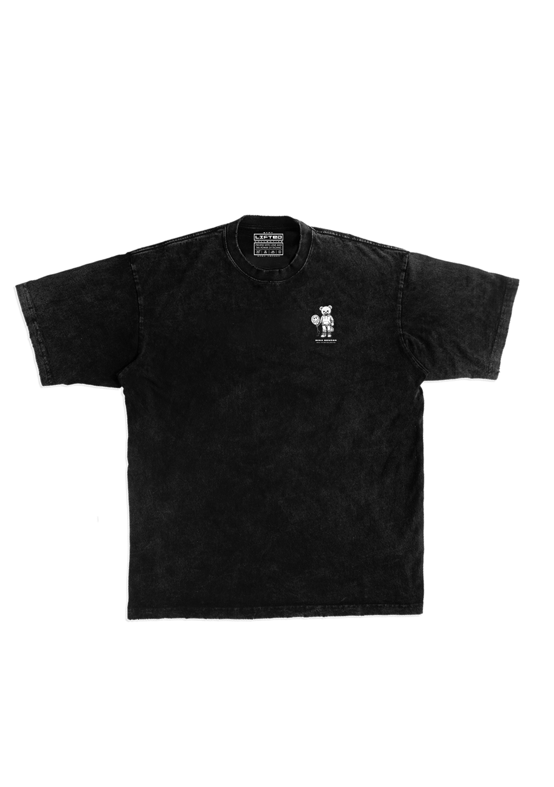 NINA BENDER ACID WASHED OVERSIZED TEE