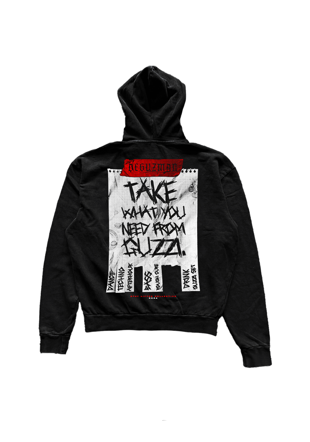 GUZZI ACID WASHED OVERSIZED HOODIE UNISEX