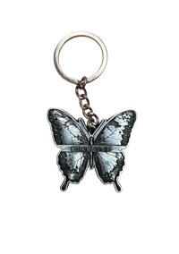 Klanglos Keychain als silberner Schmetterling am Schlüsselring