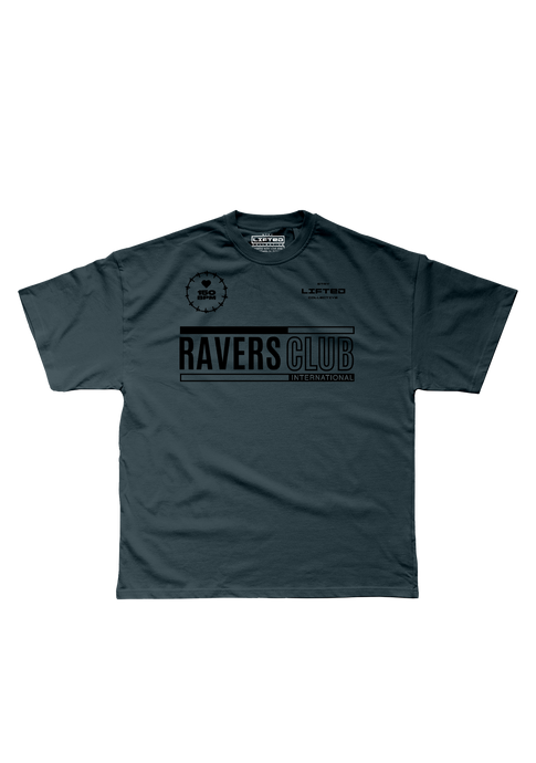 150 BPM RAVERS CLUB GREEN OVERSIZED TEE