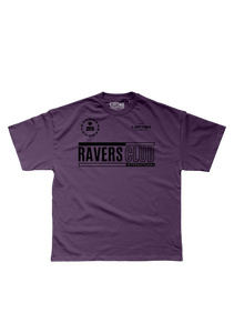 150 BPM RAVERS CLUB DARK PURPLE OVERSIZED TEE