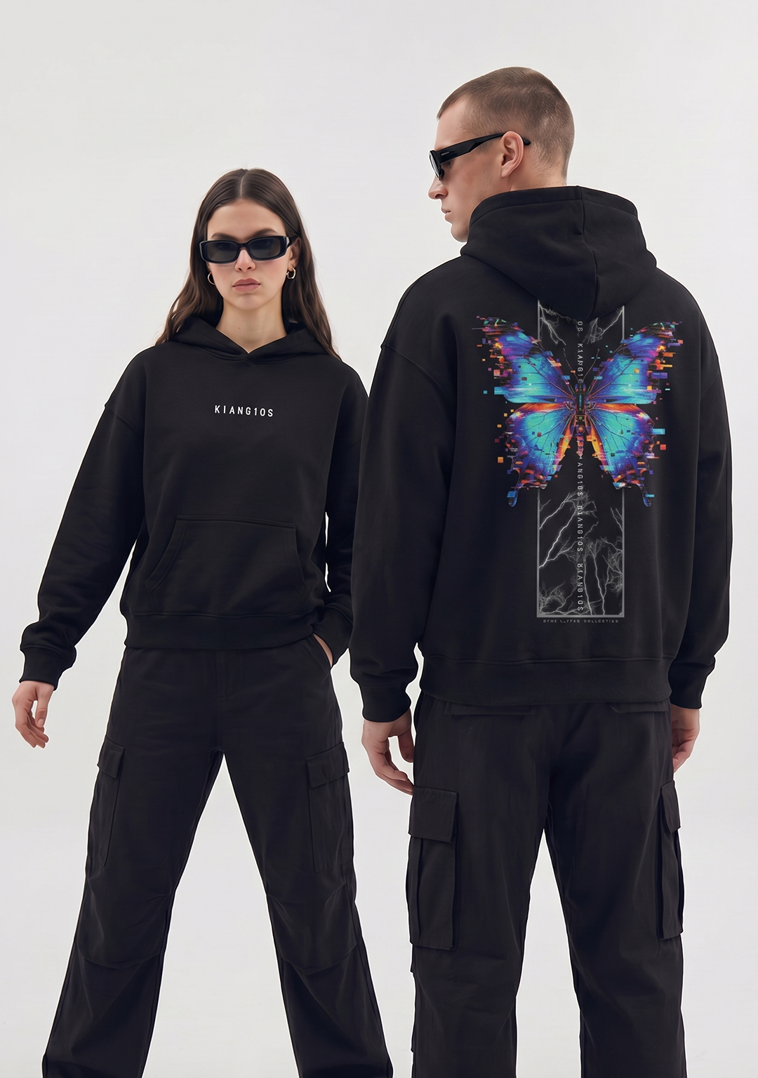 KLANGLOS NO SIGNAL OVERSIZED HOODIE BLACK UNISEX